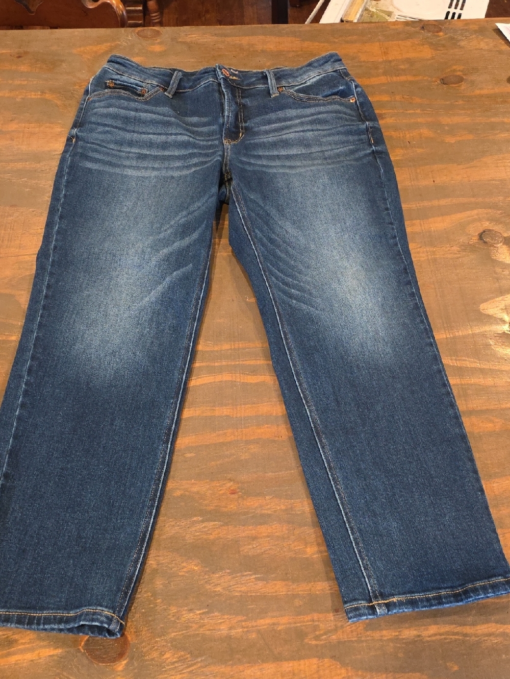 Time and Tru Women's Straight Leg Jeans in Dark Blue Wash